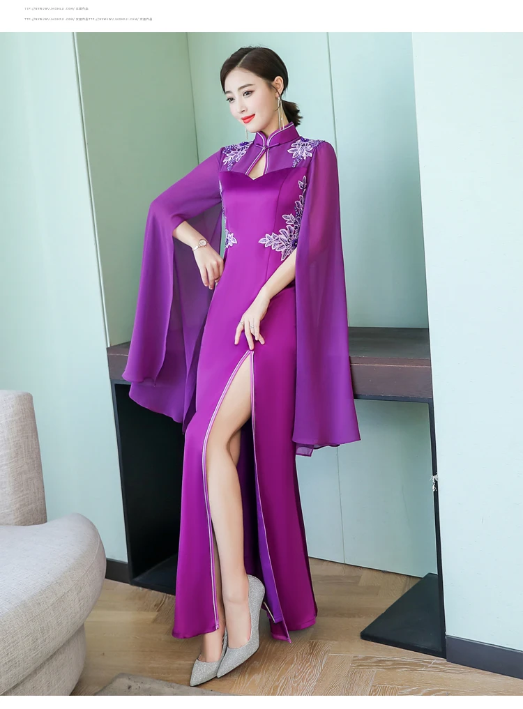 Ne8370 старый Чонсам с изображением Шанхая представление Подиум Cheongsam женское длинное элегантное вечернее платье в китайском стиле