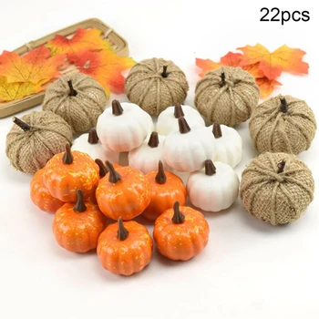 

22pcs Small Artificial Pumpkin Foam Mini DIY Fake Simulation Fruits Handwork Christmas Halloween Party Decor Prop