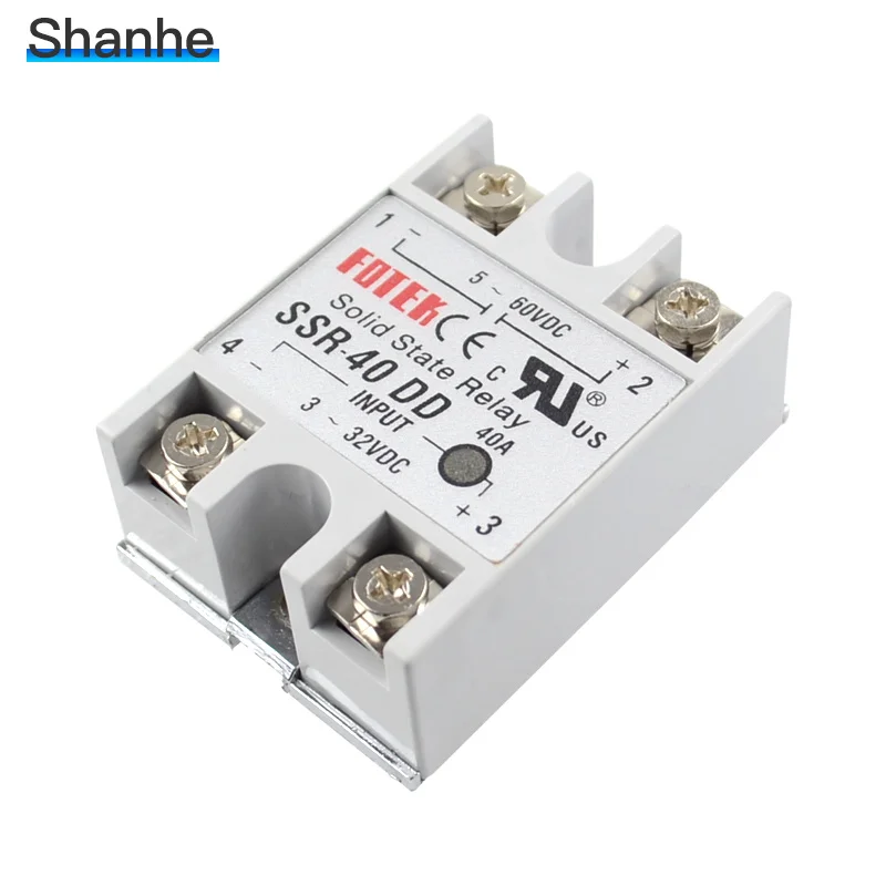 

SSR-40DD input 3-32VDC output 5-60VDC FOTEK solid state relay ssr40dd