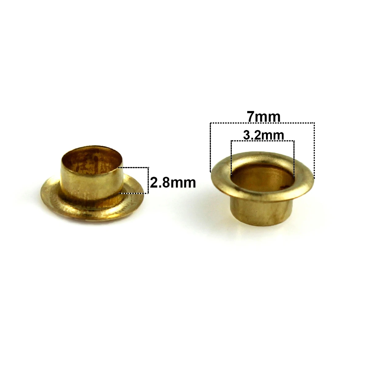 100sets 3.5mm Brass Eyelet with Washer Leather Craft Repair Grommet Round Eye Rings For Shoes Bag Clothing Leather Belt Hat