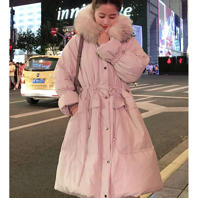 ##BUY High quality cotton Jacket New Women Winter Thicken Warm Fur Collar Hooded Coats Female Jacket Casual Loose Parka Outerwear Q20