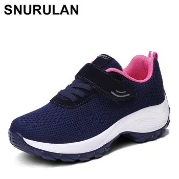 

SNURULAN 2019; spring women's sneakers with flat soles; breathable mesh shoes; chaussures femme tenis feminino; casual shoes