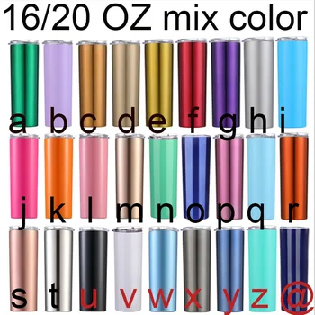 

20oz Stainless Steel Skinny Tumbler With Lid Straw Coffee Cup Wine Tumblers Mugs Double Wall Vacuum Insulated Cup Water Bottle