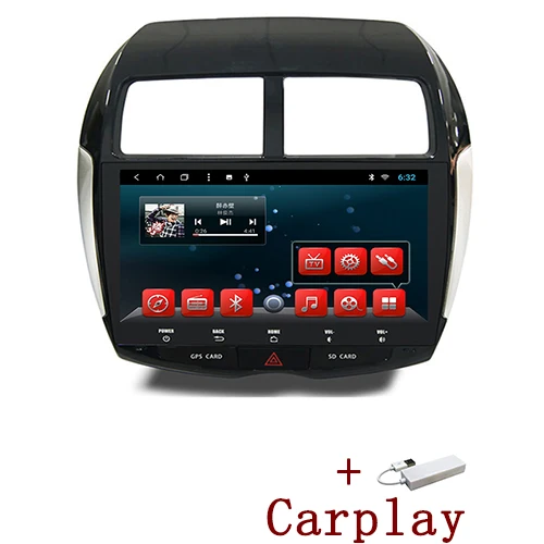 YAZH Android 9,0 радио для Mitsubishi RVR 2010 2011 2012 gps мультимедийный плеер Восьмиядерный 2 Гб ОЗУ 32 Гб ПЗУ 10," ips сенсорный экран - Цвет: with carplay
