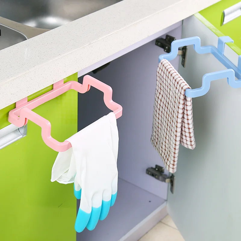 

1pc Kitchen Garbage Cupboard Door Back Hanging BagCabinet Door Organizer Towel Holders Trash Bag Hanger Storage organizers