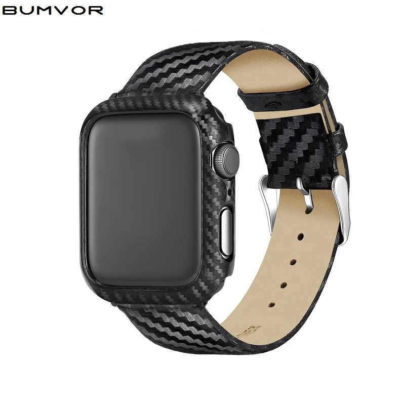 Ремешок + чехол для Apple Watch 38 мм 40 44 42 ремешок из нержавеющей стали кожаный браслет
