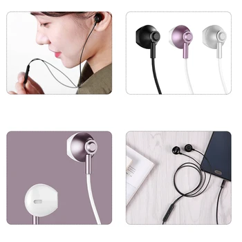 

3.5mm In-Ear Wired Earphone With Mic Earbuds Subwoofer Head set For Mobile Phone Computer Laptop Tablet Mobile Phone Universal