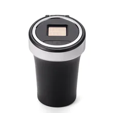 Высокая термостойкость Автомобильная Пепельница с синим светодиодный светильник с солнечной зарядкой Синий Серебряный Бизнес пепельница для автомобиля для мужчин