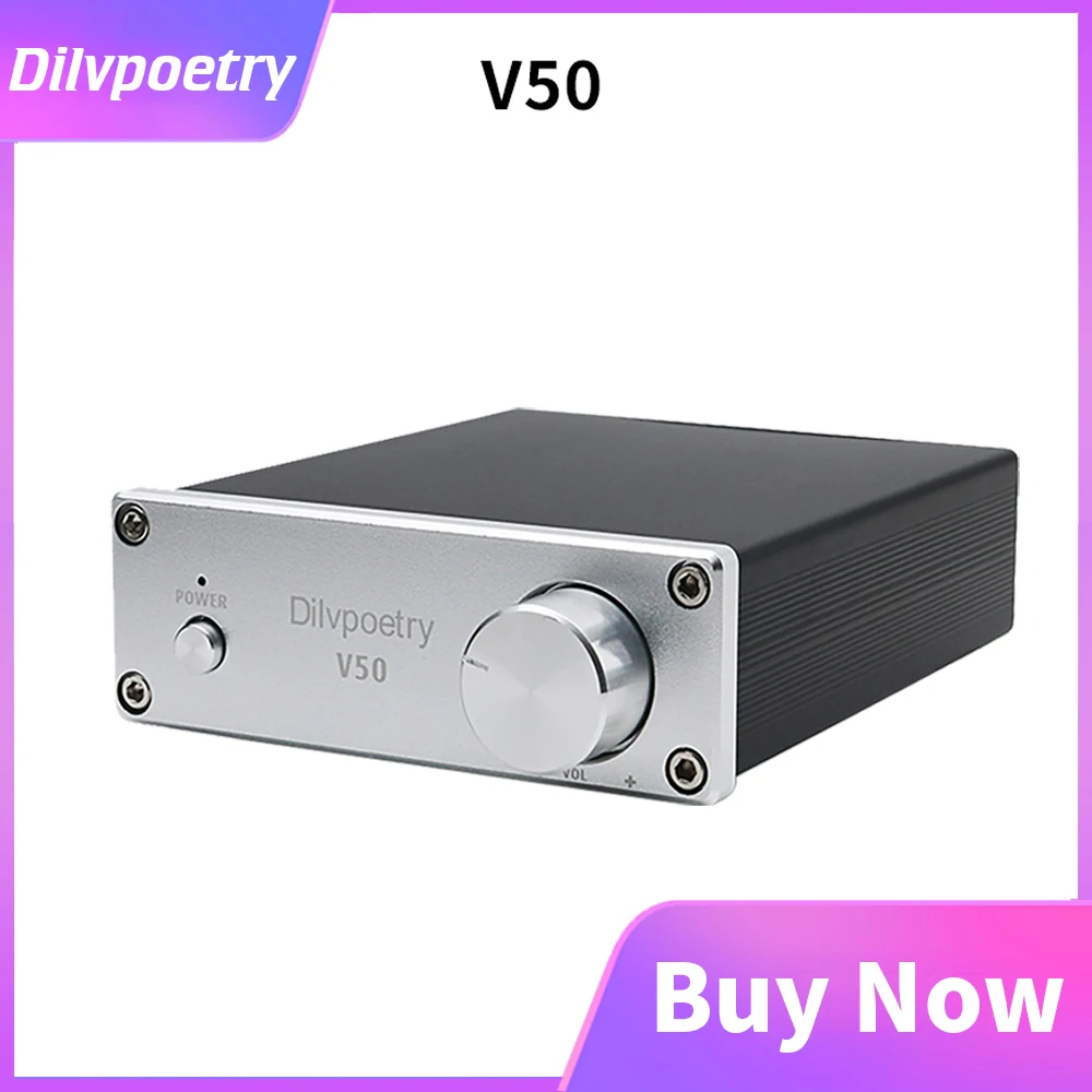 Dilvpoetry V50 мини 2 0 канальный Hi Fi стерео аудио усилитель цифровой мощности с TPA3116D2 Preamp