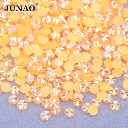 Vibrant Blossom Resin Nail Rhinestones - 500pcs 5mm Jelly AB Crystal Flatback Embellishments (Orange AB)