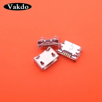 

50pcs/lot 5pin Ox horn Female Usb Socket Flat Mouth Four Legs Socket Micro Usb Connector charging port socket power plug dock