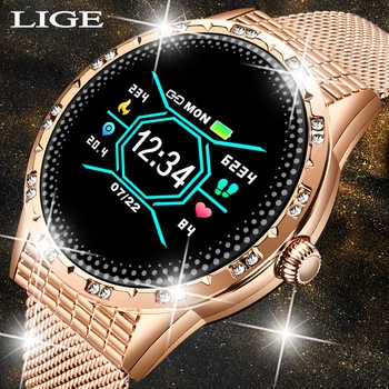 

LIGE 2020 New women smart watch waterproof sport Sleep Heart rate blood pressure Monitoring fitness tracker smartwatch woman men