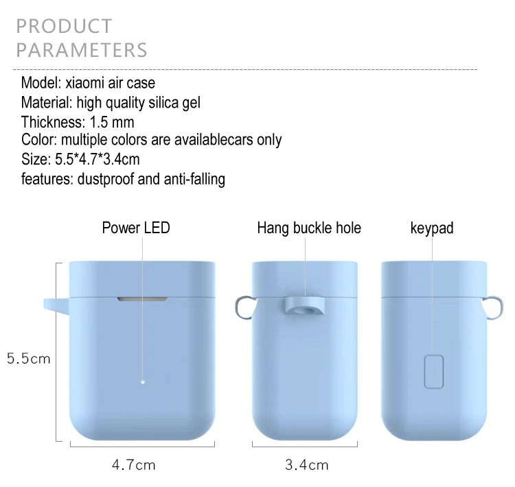 HAO-JIE силиконовый чехол для Xiaomi Mi Air true беспроводной Bluetooth наушники противоударные сумки для Xiaomi Mi Air Charging Box