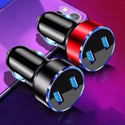 Cargador de teléfono USB para coche, adaptador de teléfono móvil con pantalla LED para Xiaomi, Samsung, iPhone 12, 11 Pro, 7, 8 Plus, 4.8A