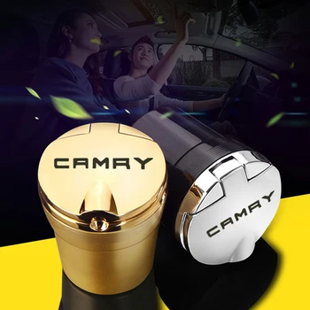 

Led Lights Car Ashtray With Creative Cover Personality Case Multi-function Interior Car Accessories For Toyota Camry 2019 2015