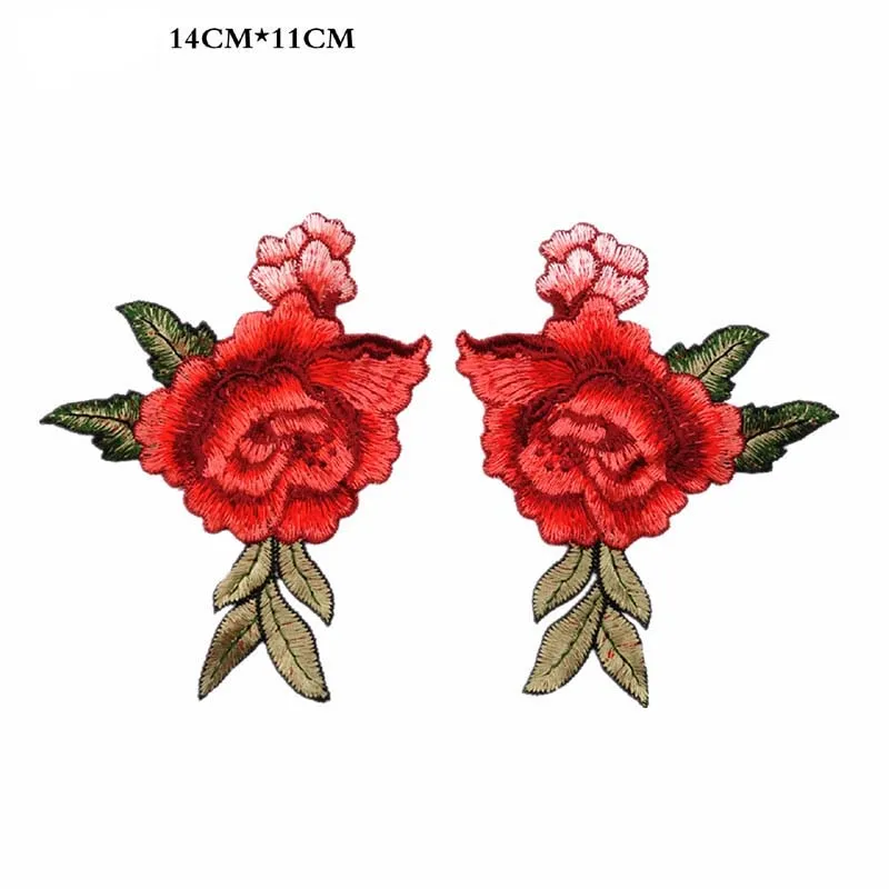 9 Paar Rosen-Applikationen Zum Aufnähen - 3D-Stickerei Für Kleidung, Jeans & Taschen