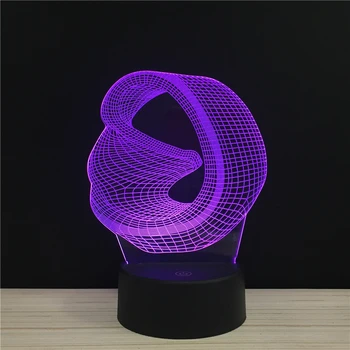 

3D Line Art Three-dimensional Space Acrylic Lamp 7 Color Change Night Light Baby Gifts LED Desk lamp Atmosphere Decor souvenir