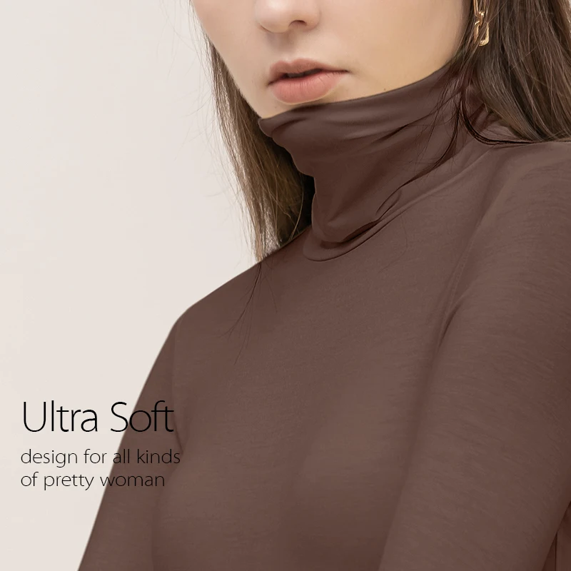 women clothing autumn and winter tops wear new solid long-sleeved Turtleneck T shirt women's body bottom shirt woman tshirts