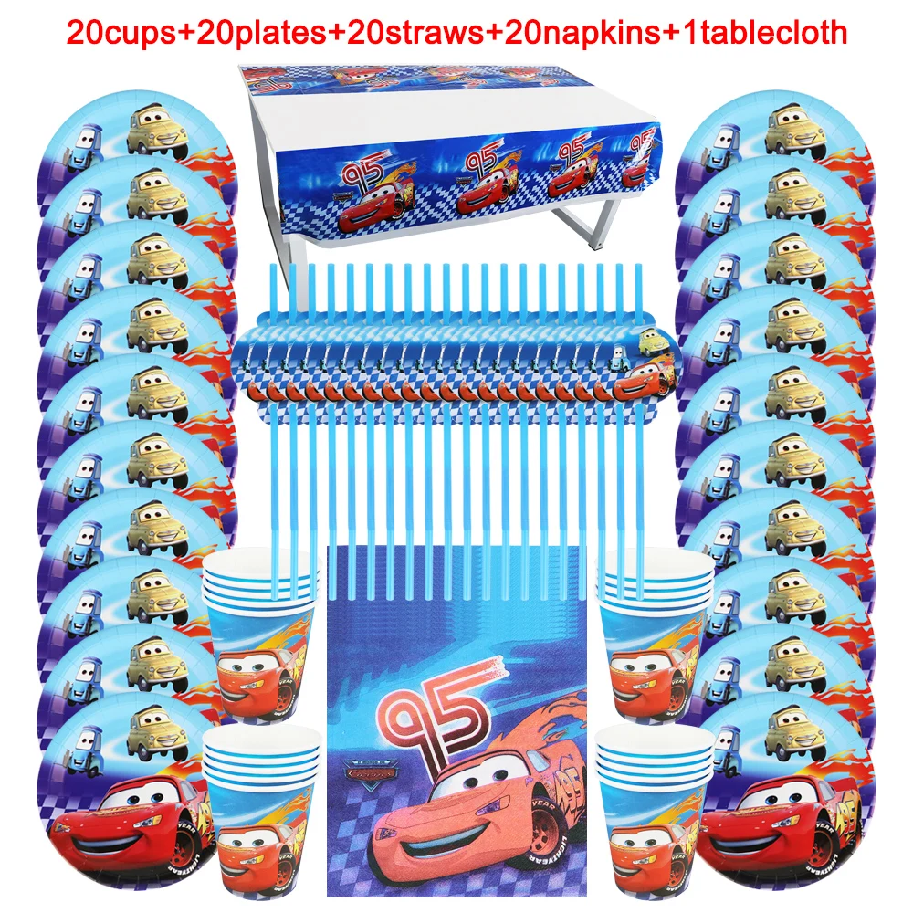 20盘子+20杯子+20纸巾+20吸管+1桌布