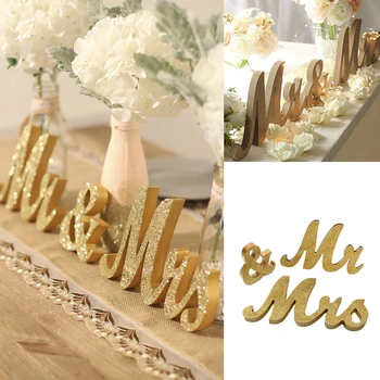 

3Pcs/Set Glitter Mr And Mrs Home English Words Mr & Mrs Letters For Table Ornament Wedding Signs DIY Photography Prop Decoration