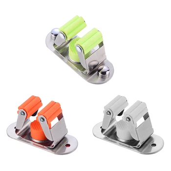 

Mop Rack Bathroom accessories Wall Mounted Shelf Organizer Hook Broom Holder Hanger Behind Doors/On Walls Kitchen Storage Tools