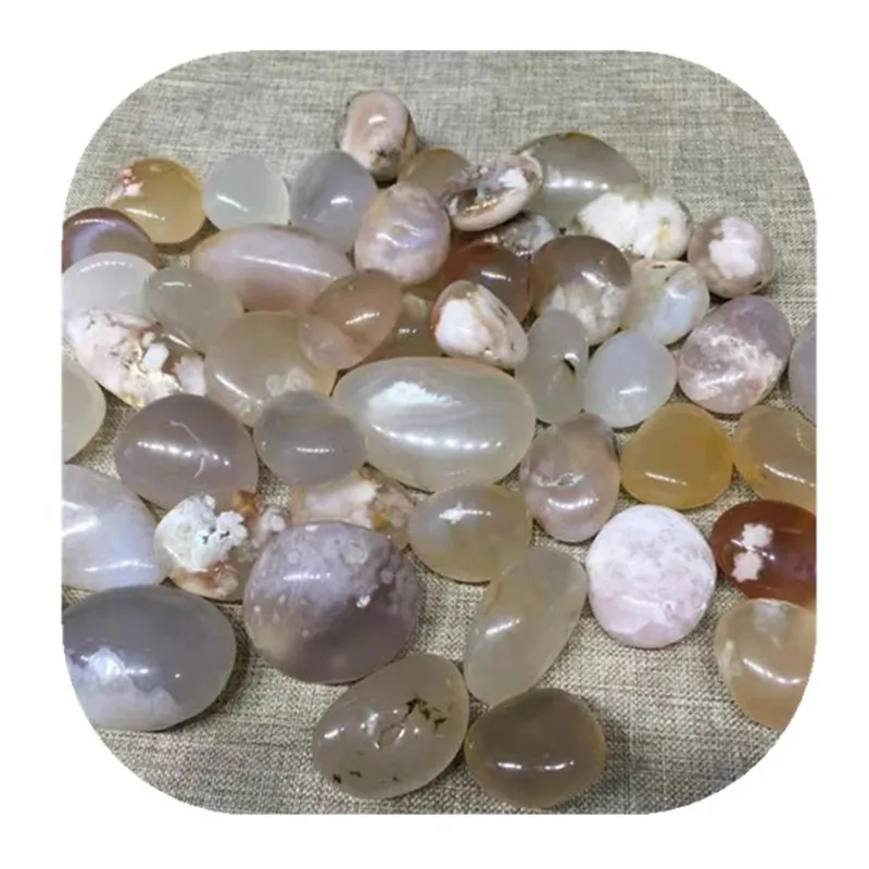

Sale Natural Healing Crystals Stone Cherry Blossom Agate Tumble Stone For Christmas Decoration