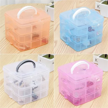 

3-Layers Storage Box Transparent PP Plastic Box Office Jewelry Accessories Box Parts Sorting Box Components Packaging Box