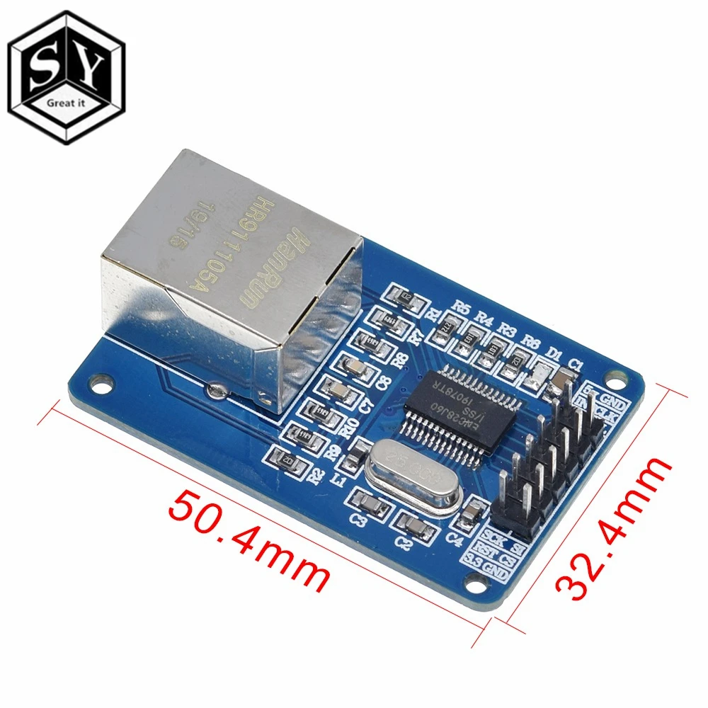 1 шт. Great IT ENC28J60 Ethernet LAN сетевой модуль SPI порт для Arduino 51LPC AVR ARM PIC