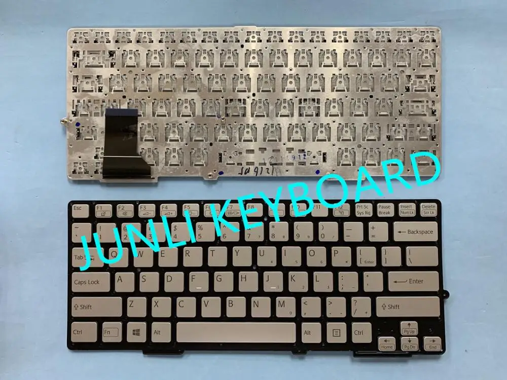 JUNLI клавиатура для оригинальной sony Vaio SVS13 SVS131 SVS131A SVS13A SVS13 SVS13A US Silver без Рамка для ноутбука клавиатура