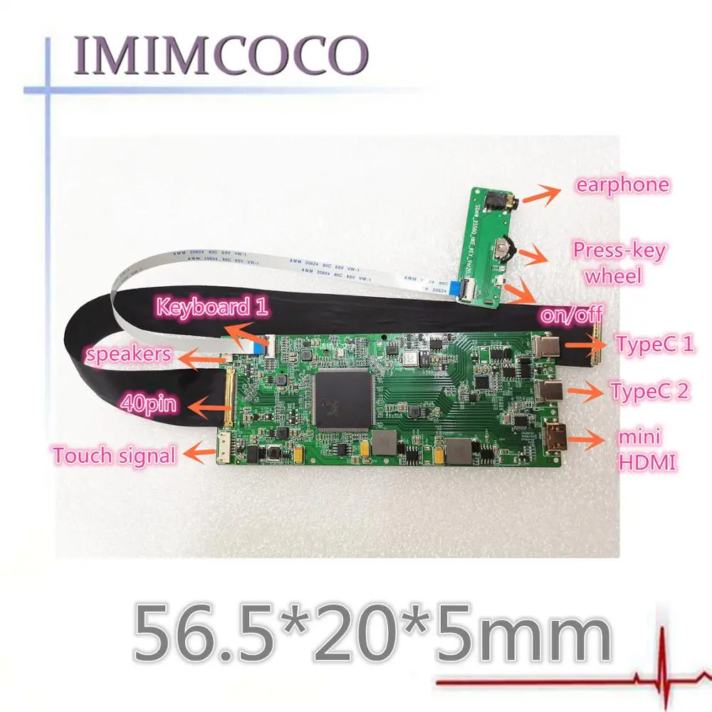 Плата контроллера 4K 60 Гц 2Type-c + miniHDMI для сенсорного драйвера плата портативного
