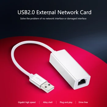 

Network Adapter USB2.0 External Network Card to 10/100/1000Mbps RJ45 Ethernet Adapter Compatible with Laptop and Desktop