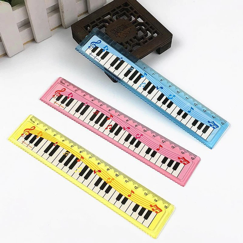 3 Pcs Set Cute 15cm Musical Notes Piano Keyboard Plastic Straight Rulers Bookmark School Student Drawing Sketch Gift Stationery Rulers Aliexpress