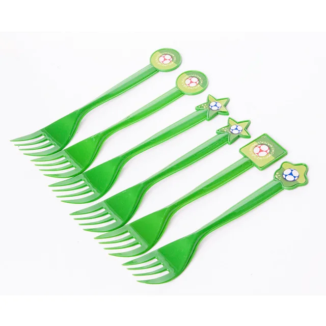 Fork 6PCS Детские одноразовые предметы на день рождения, спортивная футбольная тематическая вечеринка, вечерние украшения, вечерние наряды, игрушки - Цвет: Fork 6PCS
