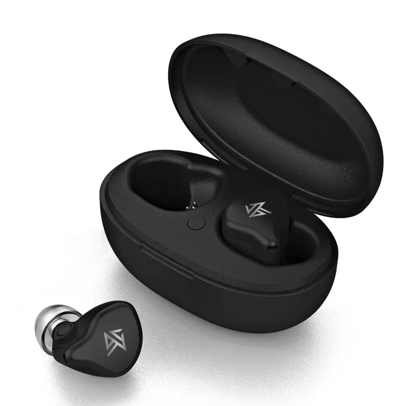 Черный KZ S1D TWS беспроводные bluetooth наушники 5,0 HiFi Звук Наушники Динамический драйвер сенсорное управление игровая гарнитура для iOS Xiaomi huawei - Цвет: Черный