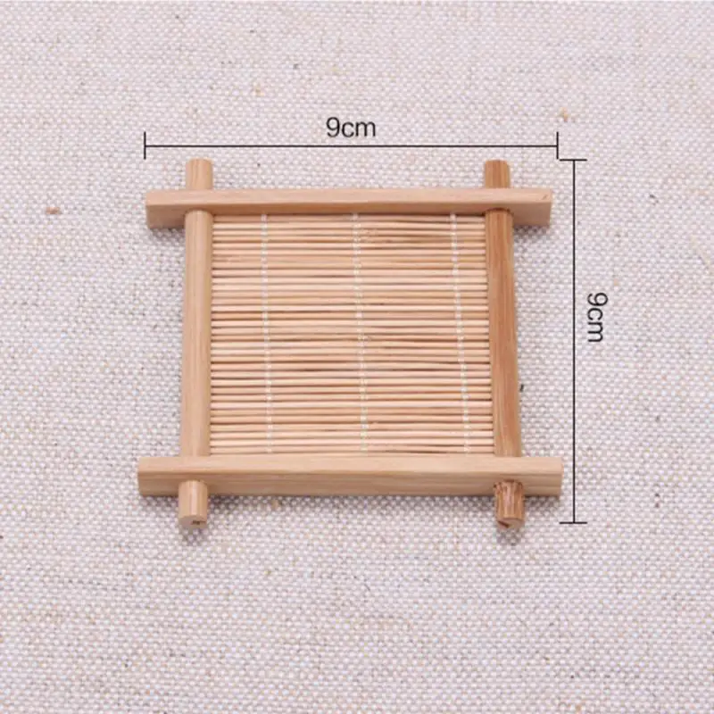 Подставка из натурального бамбука, термостойкая чашка, коврик для кофе, чая, кружка, поднос, горячая подставка для напитков, обеденный стол, защитная накладка, кухонные гаджеты