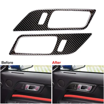 

Carbon Fiber Interior Door Handle Frame Trim Sticker Fit for Ford Mustang 15-19
