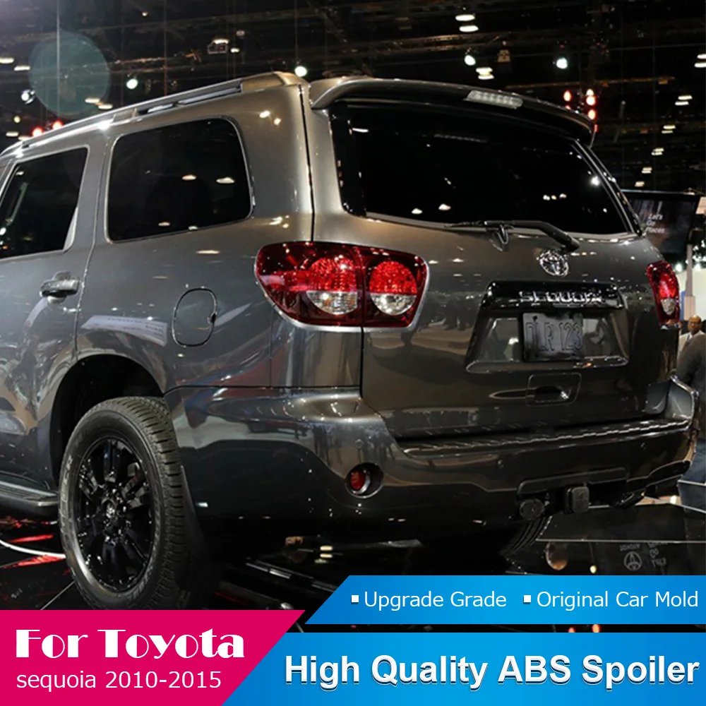 Для Toyota Sequoia 2010- черный Спойлер ABS Материал заднее крыло праймер цвет багажник губы крыло белый хвост спойлер автомобиля Стайлинг