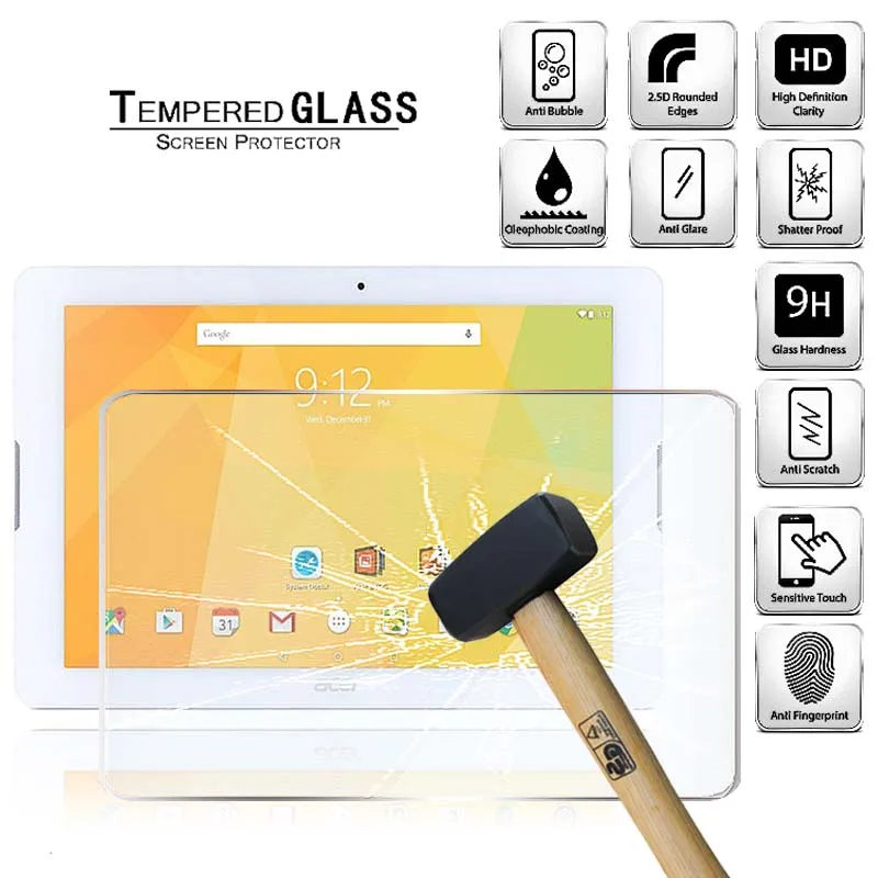 

Tablet Tempered Glass Screen Protector Cover for Acer Iconia One 10 B3-A20 10.1 Inch Explosion-Proof HD Tempered Film