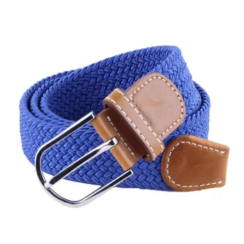 

Men Elastic Stretch Waist Belt Coffee Canvas Stretch Braided Elastic Woven Leather Belt Wide Hot Metal Stretch Belt For Men
