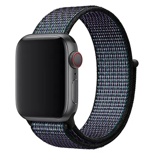 Ремешок для наручных часов Apple Watch Series 5/4/3/2/1 38 мм 42 мм нейлон дышащий сменный ремешок Спортивные петли для наручных часов Apple Watch, версии 44 мм 40 мм - Цвет ремешка: Hyper Grape