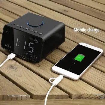 

Digital Alarm Clock Speaker with FM Radio USB Charger LED Display Indoor Temperature/Day/Date Display,Nap/Sleep Timer