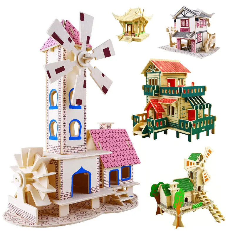 

3D Wooden Puzzle Model Building Kits Toys Hobbies Gift for Children Adult Wooden building model Birthday gifts