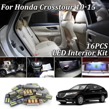 

16Pcs Premium Canbus Xenon White LED Lights Interior Package For 2010-2015 Honda Crosstour led interior lights Kit +Tool