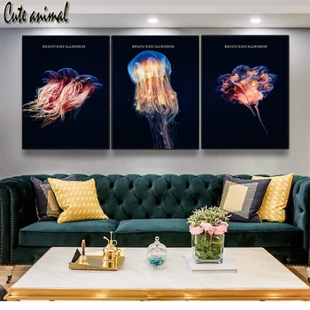 

3 pcs round square diamond embroidery Jellyfish Abstract art Diy full diamond painting stitch cross mosaic picture rhinestones