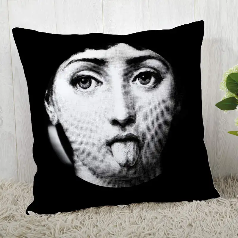 Винтаж-Fornasetti-Art-beauty-Face наволочки на заказ черная наволочка для подушки декоративная наволочка для дома - Цвет: Pillowcase 10