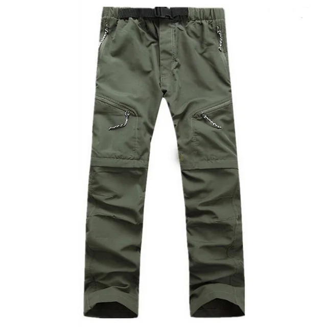 Мужские военные съемные брюки карго с несколькими карманами быстросохнущие дышащие ультра тонкие водонепроницаемые брюки мужские армейские брюки - Цвет: Army Green