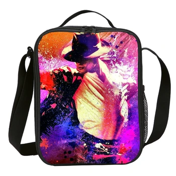 

Small Lunch Bag Kids Boys Girls Famous Star Michael Jackson 3D Printed Ice Bag Insulated Thermal Picnic Lunchbox Tote Sac A Main