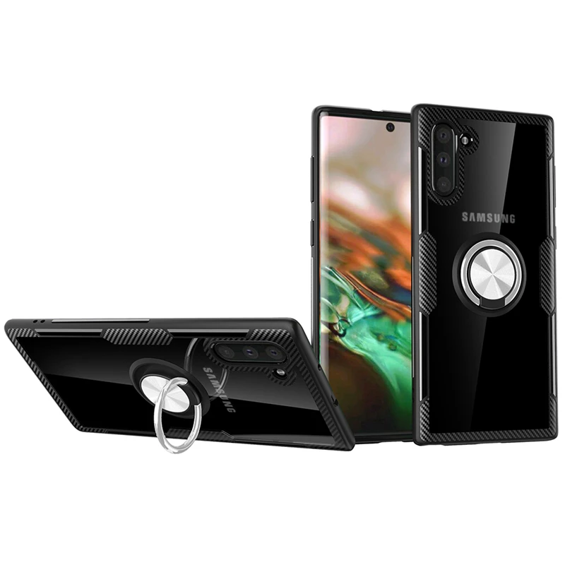 

Note 10 Plus For Samsung Galaxy Note10+ Mirror Ring Bracket Glass Case Phone Back Ring Buckle Holder Hard Cover For Note 10 Plus