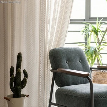 

Curtains Window Drapes European Lace Tulle Panels French Sheer Voile Burnout Eyelets,rings,hooks,pleated Taps,rod Pocket