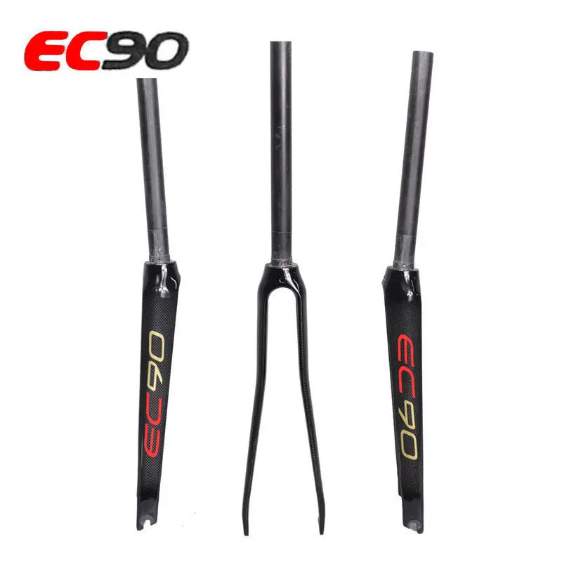 EC90 700C Fork Carbon Fiber Road Bike Fixed Gear Threadless Carbon Fork Straight Steerer Rigid Front Forks 1-18 Superlight (2)